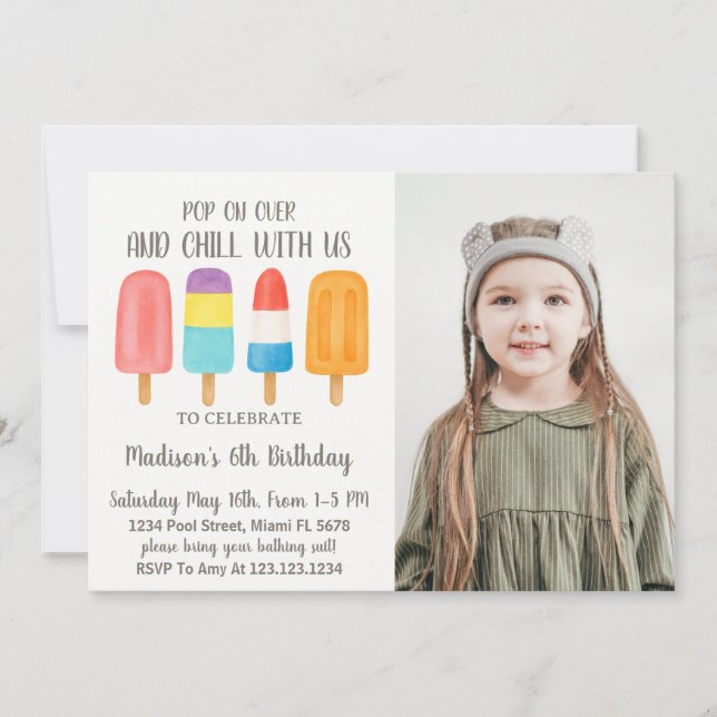 Cool Popsicle Birthday Invitation (Front)