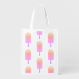 Cool Popsicles Peach/Pink/Mauve Ombre Reusable Grocery Bag
