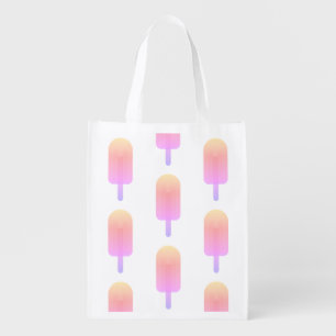 Cool Popsicles Peach/Pink/Mauve Ombre Reusable Grocery Bag