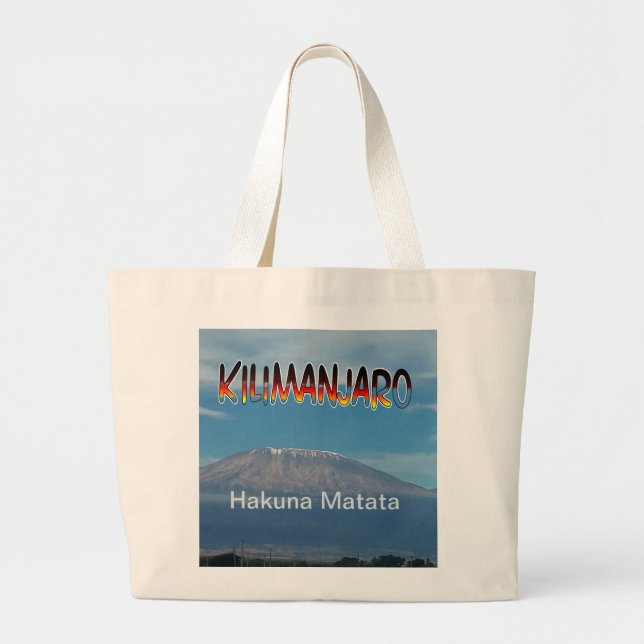 Cool Popular Walkable Climbable Mount Kilimanjaro  Large Tote Bag (Front)