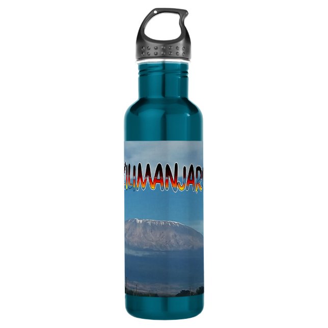 Cool Popular Walkable Climbable Mount Kilimanjaro  Stainless Steel Water Bottle (Front)