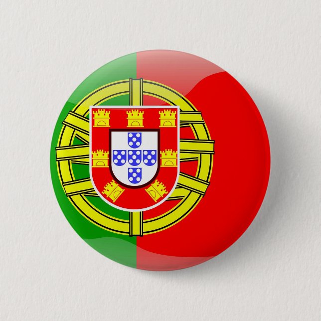 Cool Portugal Flag colourful Country Nationality Button (Front)