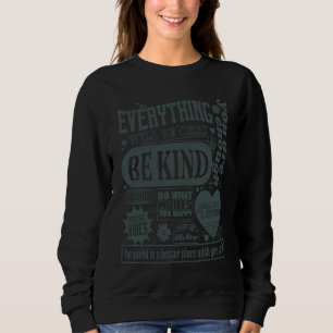 Cool Positive Sayings Cute Groovy Hippie Retro Vin Sweatshirt