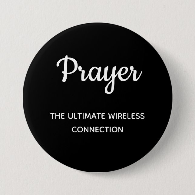 Cool Prayer Chalkboard Style Christian Typography Button (Front)