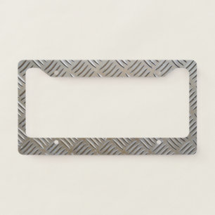 Cool Premium Diamond Cut Metallic Plate Pattern License Plate Frame