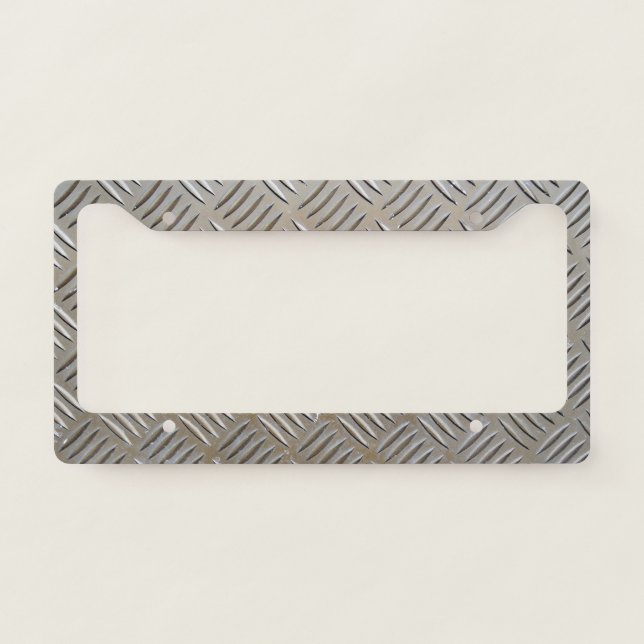 Cool Premium Diamond Cut Metallic Plate Pattern License Plate Frame (Front)