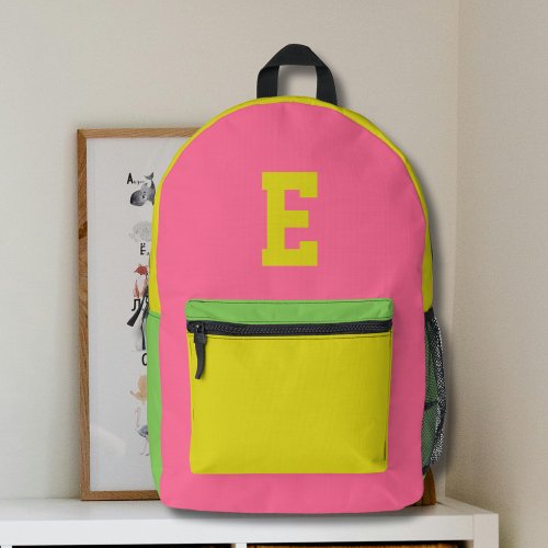 Cool Pretty Pink Girls Monogram Printed Backpack