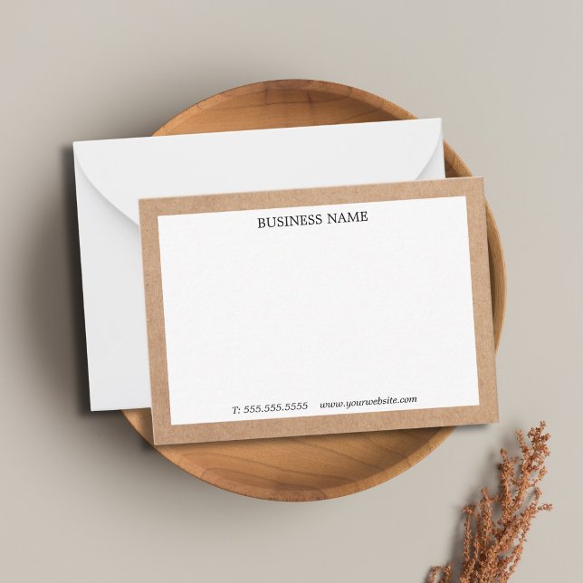 Cool Printed Kraft White Business Note Card (Creator Uploaded)