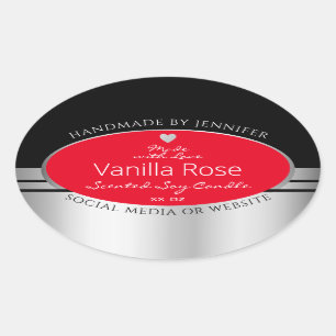 Cool Product Packaging Labels Black Silver and Red