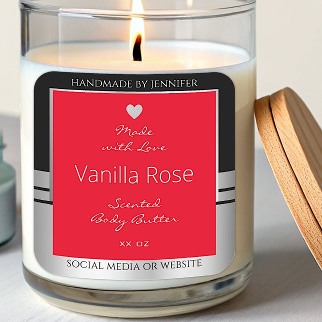 Cool Product Packaging Labels Black Silver and Red (Creator Uploaded)