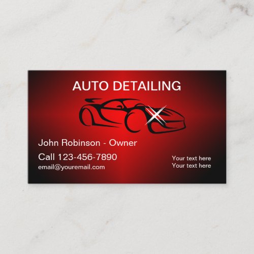 Cool Professional Auto Detailing Business Cards