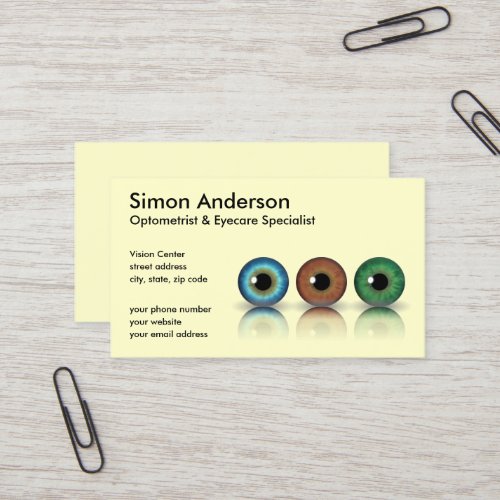 Cool Professional Eyeballs Optometry Optometrist Business Card
