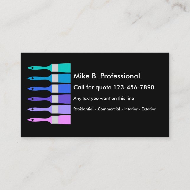 Cool Professional House Painter Business Card (Front)