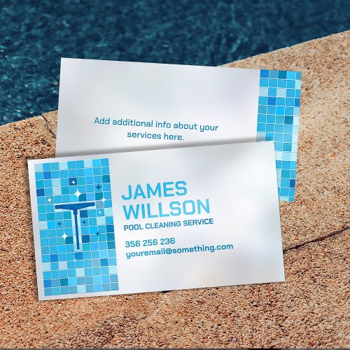 Cool Professional Pool Cleaning Services Business Card