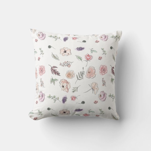 Cool Promotion Bohemian Chic Floral Boho Girl Throw Pillow (Front)