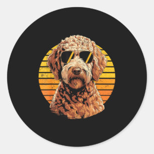 Cool proud doodle men women vintage dog lovers classic round sticker