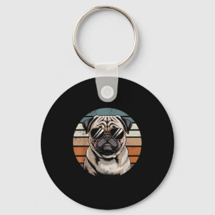 Cool Proud Pug Men Women Vintage Dog Owners Keychain