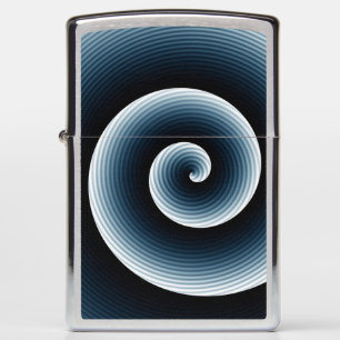 COOL Prussian Blue Spiral Pattern Zippo Lighter