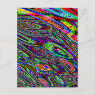 Cool Psychedelic Hippie Acid Trip Tie Dye Marbling Postcard