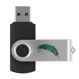 Cool Psychedelic Jumping Trout Flash Drive