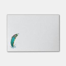 Cool Psychedelic Jumping Trout Post-it Notes