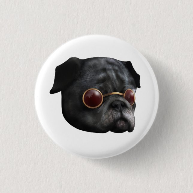 Cool Pug badge Button (Front)