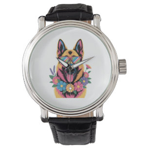 Cool pug with sunglasses summer joy cartoon watch