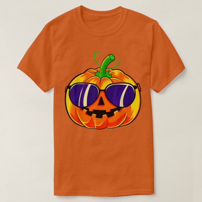 Cool Pumpkin HalloweenBoys Girls 228 T-Shirt (Design Front)