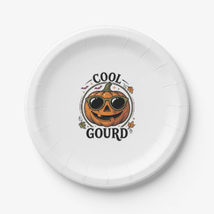 Cool Pumpkin Shirt Vintage Engraved Halloween Sung Paper Plates