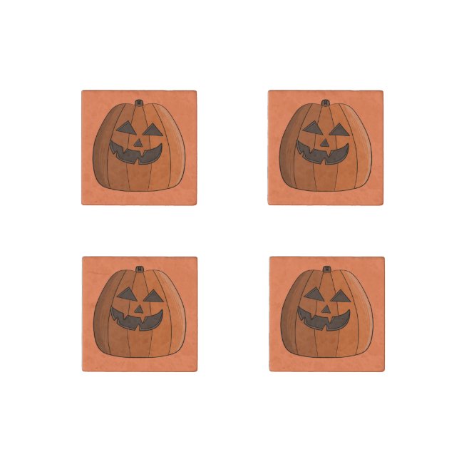 Cool Pumpkin Stone Magnet (Front)
