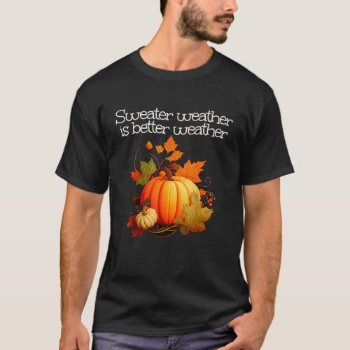 Cool Pumpkin Sweater for Autumn Season and Leaves 