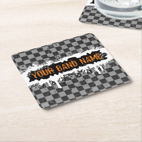 Cool Punk Custom Band Merch Rock Music DJ Musician Square Paper Coaster