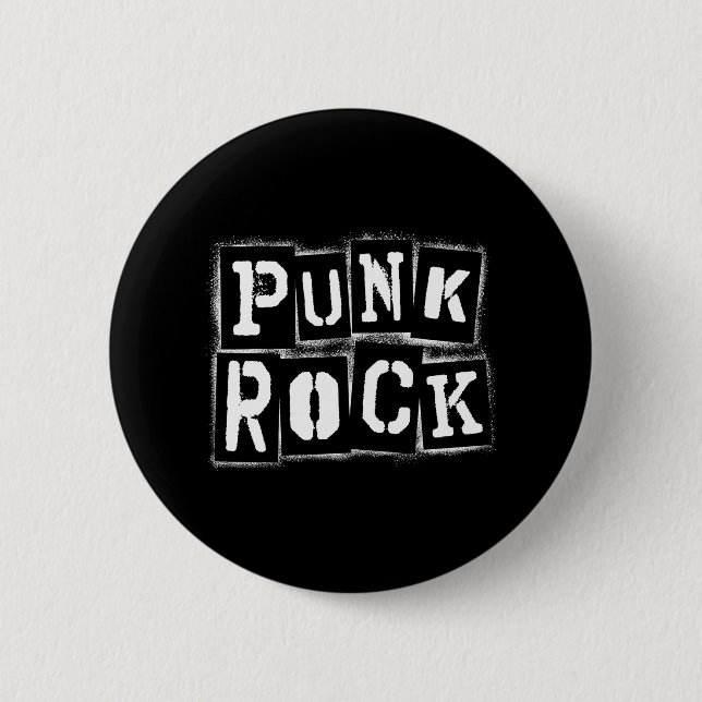 Cool Punk Rock Punkrock Hardrock Music Rockn Roll Button (Front)