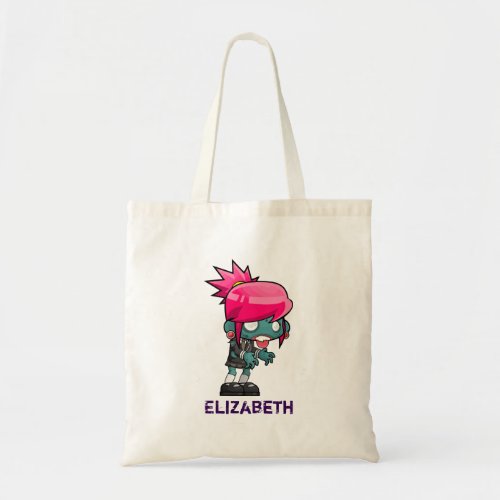 Cool Punk Rock Zombie Girl Personalized Tote Bag