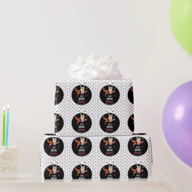 Cool Punk Rockstar Any Age Birthday  Wrapping Paper (Party Gifts)
