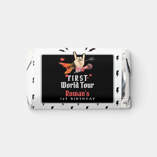Cool Punk Rockstar First Birthday Candy favors (Front)
