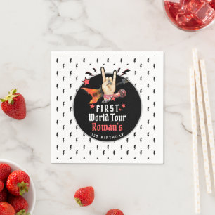 Cool Punk Rockstar First Birthday Napkins