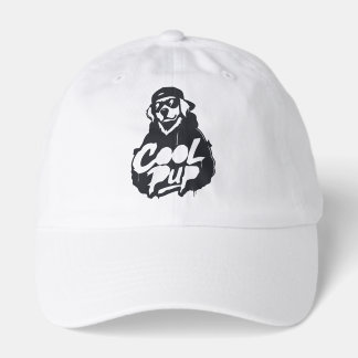 Cool Pup Funny Dog Typography Graphic  Hat