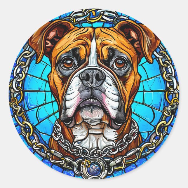 Cool Purebred Dog Classic Round Sticker (Front)