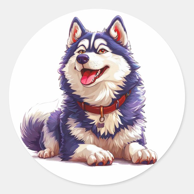 Cool Purebred Dog Classic Round Sticker (Front)