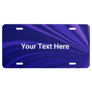 Cool Purple Abstract Fractal Design White Text License Plate