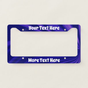 Cool Purple Abstract Fractal Design White Text License Plate Frame