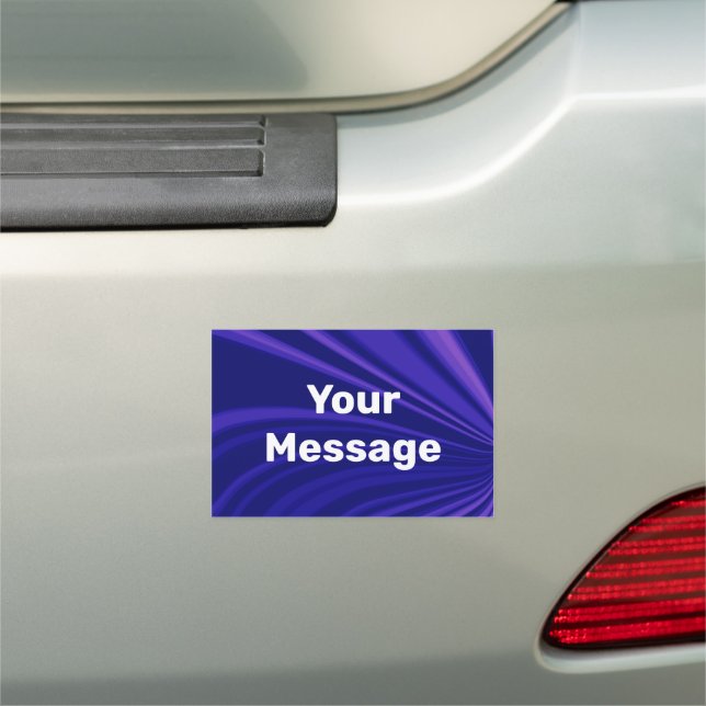 Cool Purple Abstract White Your Message Text Car Magnet (In Situ)