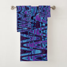 Cool Purple and Blue Abstract Tie Dye Retro Waves