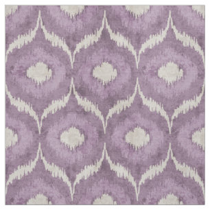 Cool purple and cream ikat tribal pattern fabric