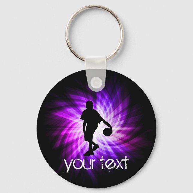 Cool Purple Basketball Keychain (Front)