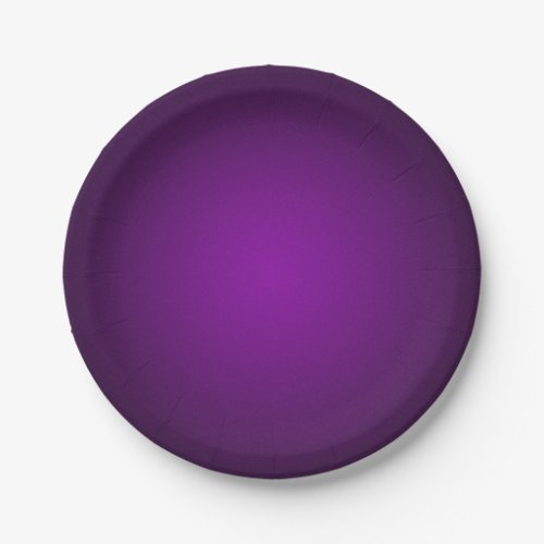 Cool Purple_Black Grainy Vignette Paper Plates