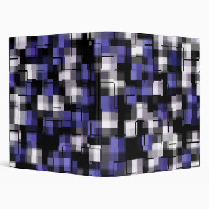 COOL Purple Black White Abstract Plaid 3 Ring Binder
