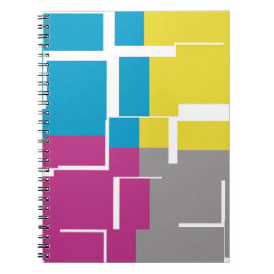 COOL Purple Blue Yellow Gray Pattern Notebook