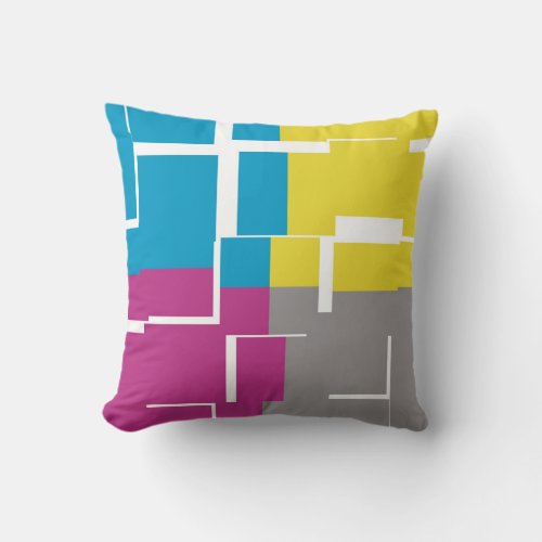 COOL Purple Blue Yellow Pattern Throw Pillow